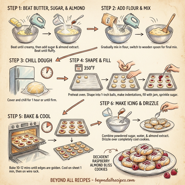 Decadent Raspberry Almond Bliss Cookies instructions