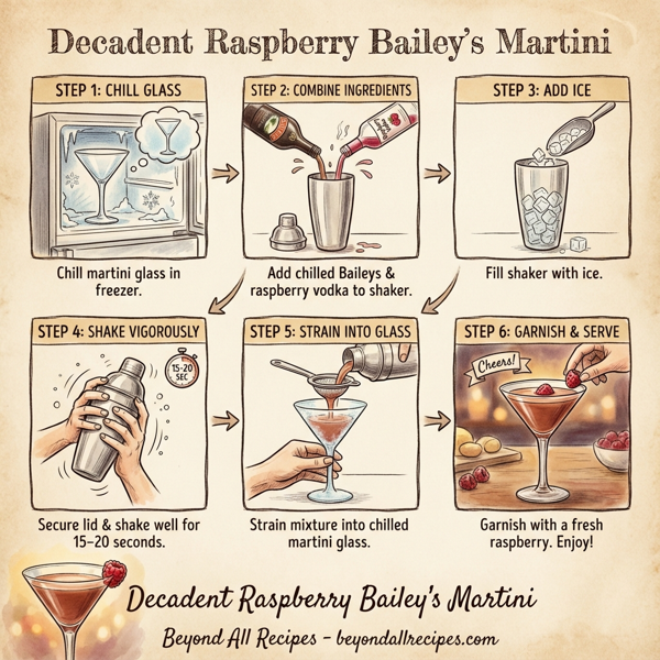 Decadent Raspberry Bailey's Martini instructions