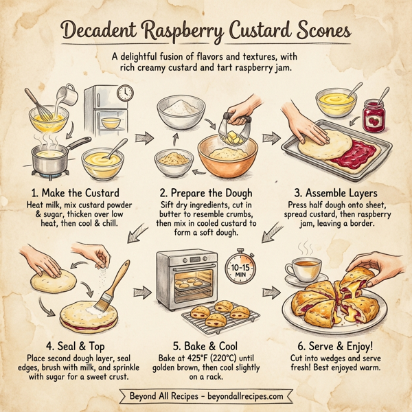 Decadent Raspberry Custard Scones instructions
