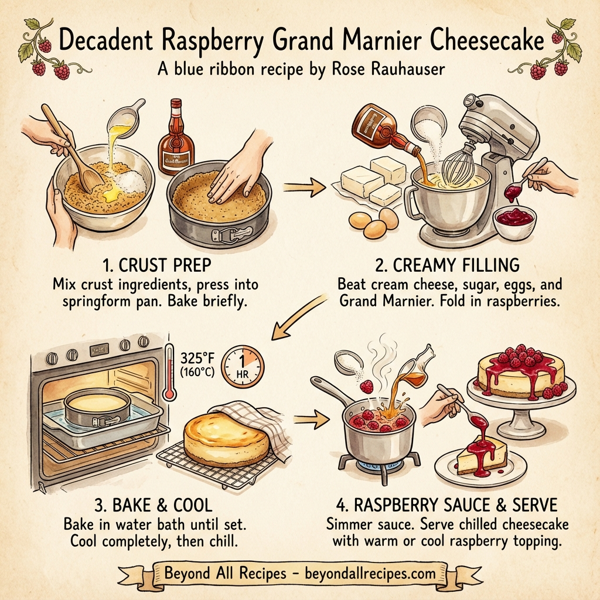 Decadent Raspberry Grand Marnier Cheesecake instructions