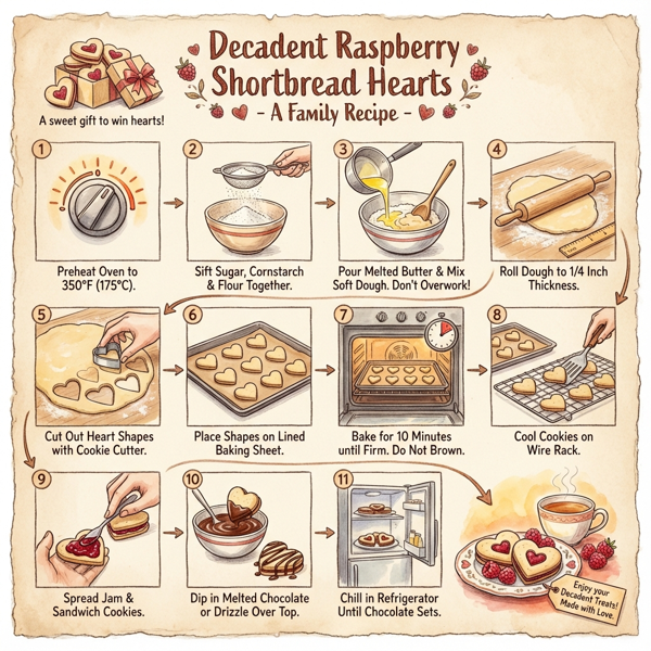 Decadent Raspberry Shortbread Hearts instructions