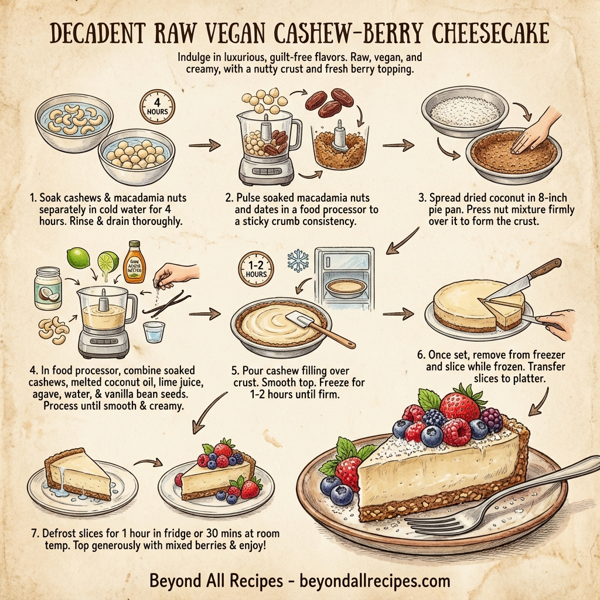 Decadent Raw Vegan Cashew-Berry Cheesecake instructions