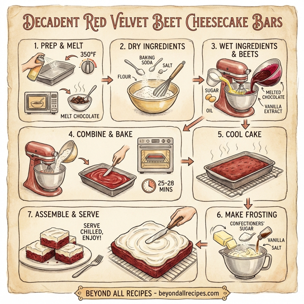 Decadent Red Velvet Beet Cheesecake Bars instructions