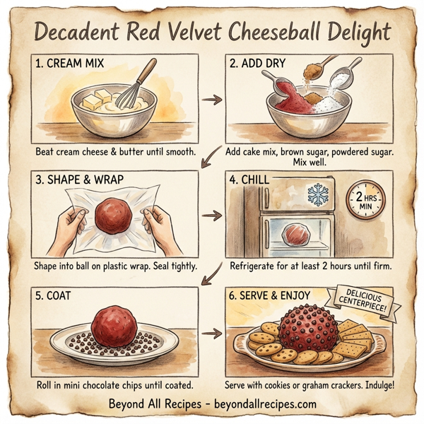 Decadent Red Velvet Cheeseball Delight instructions