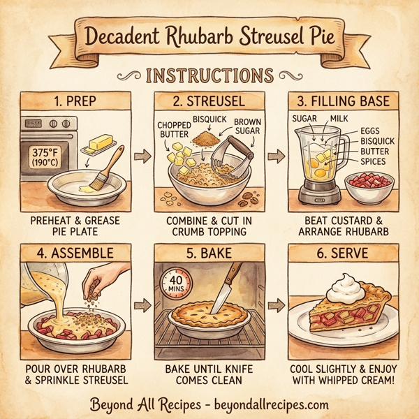 Decadent Rhubarb Streusel Pie instructions