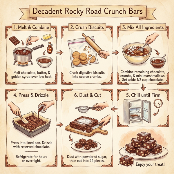 Decadent Rocky Road Crunch Bars instructions