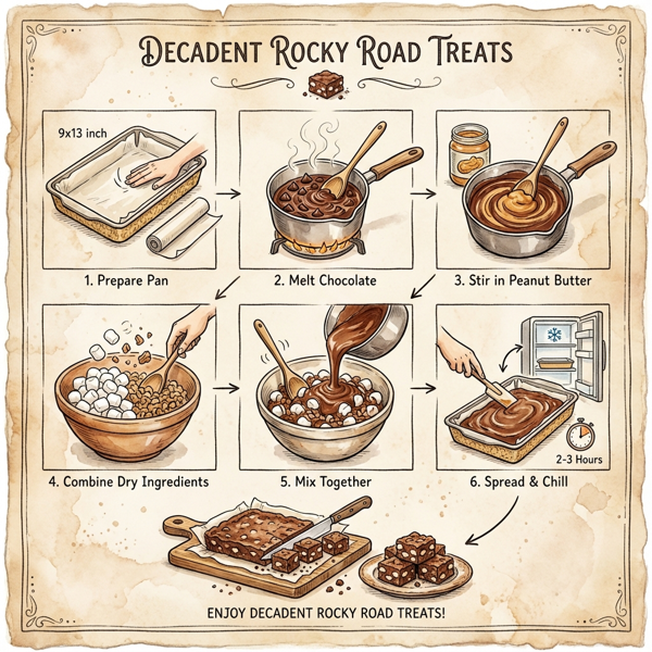 Decadent Rocky Road Treats instructions