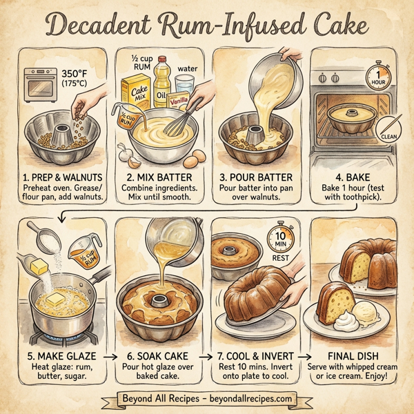 Decadent Rum-Infused Cake instructions