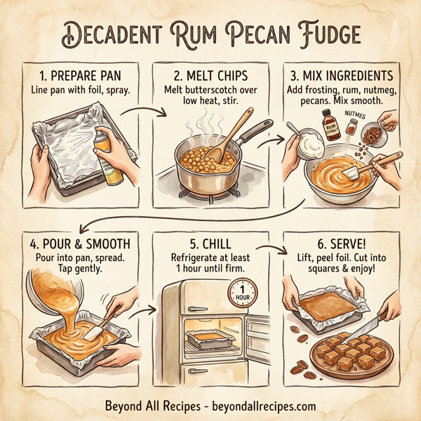 Decadent Rum Pecan Fudge instructions