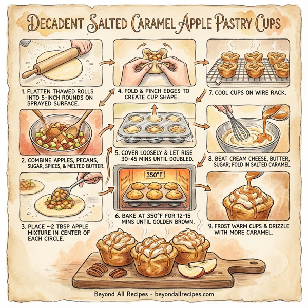 Decadent Salted Caramel Apple Pastry Cups instructions