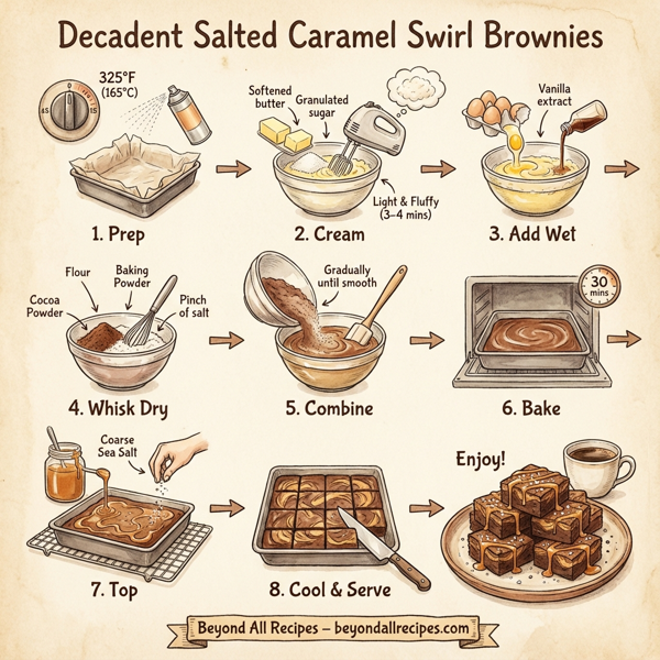 Decadent Salted Caramel Swirl Brownies instructions