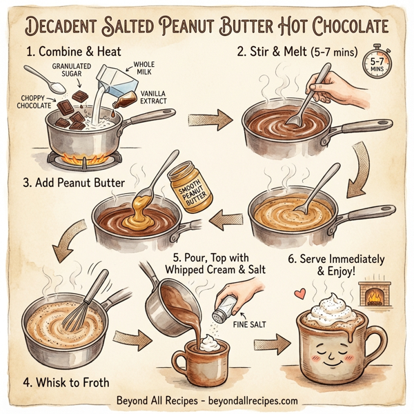 Decadent Salted Peanut Butter Hot Chocolate instructions