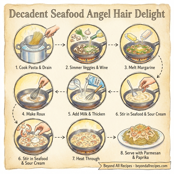 Decadent Seafood Angel Hair Delight instructions