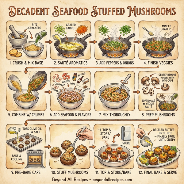 Decadent Seafood Stuffed Mushrooms instructions
