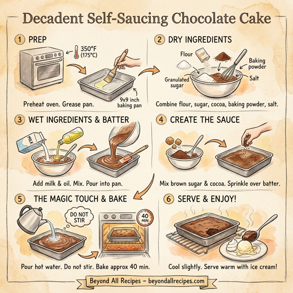 Decadent Self-Saucing Chocolate Cake instructions
