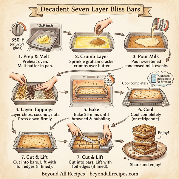 Decadent Seven Layer Bliss Bars instructions