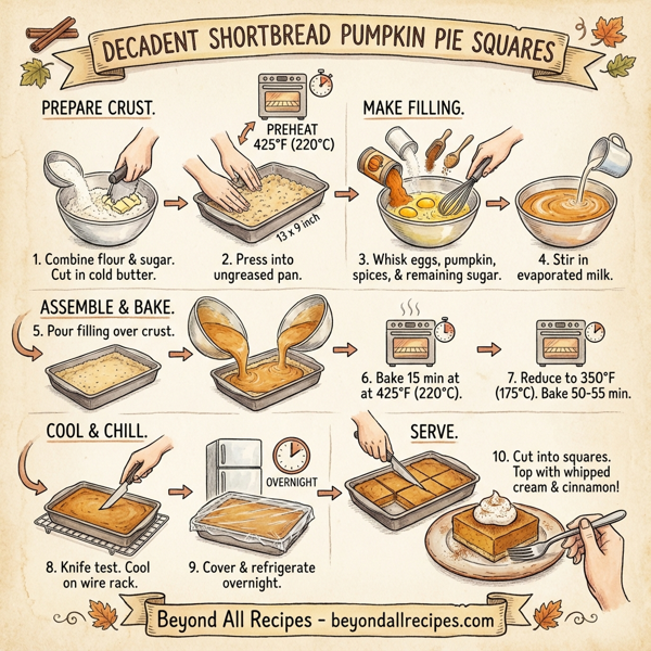 Decadent Shortbread Pumpkin Pie Squares instructions