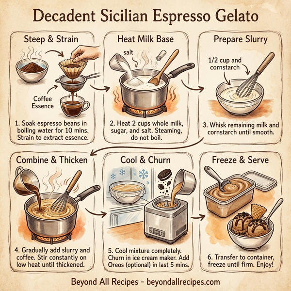 Decadent Sicilian Espresso Gelato instructions