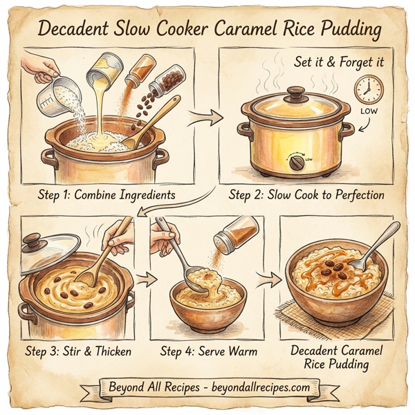 Decadent Slow Cooker Caramel Rice Pudding instructions