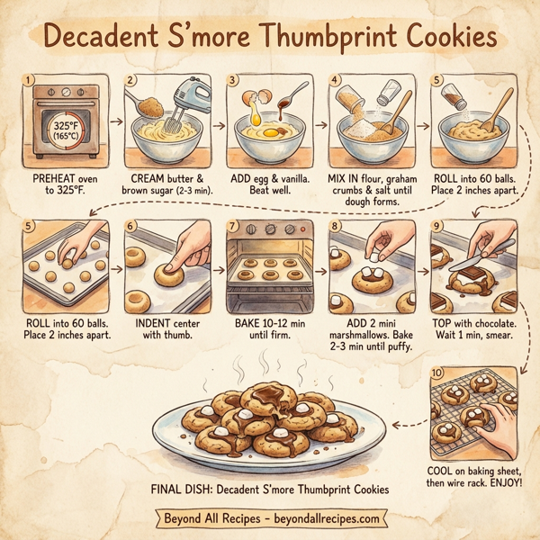 Decadent S'more Thumbprint Cookies instructions