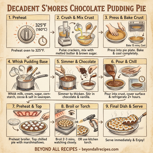 Decadent S'mores Chocolate Pudding Pie instructions