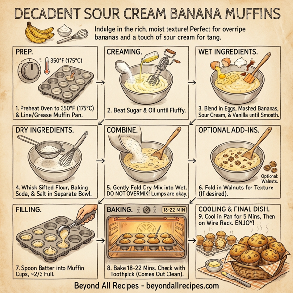 Decadent Sour Cream Banana Muffins instructions