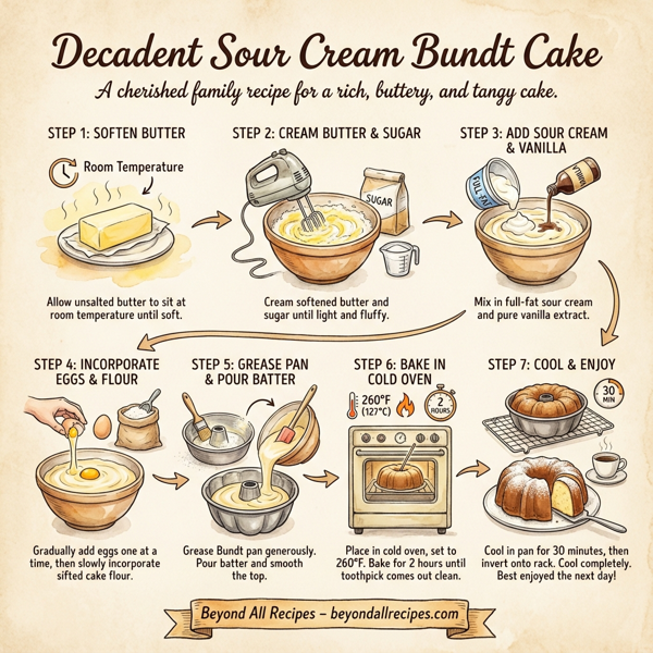 Decadent Sour Cream Bundt Cake instructions