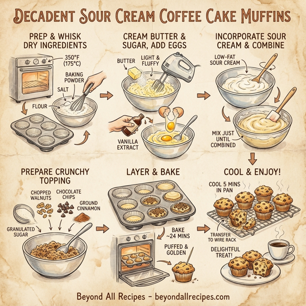 Decadent Sour Cream Coffee Cake Muffins instructions