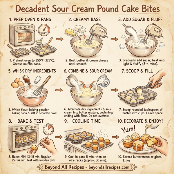 Decadent Sour Cream Pound Cake Bites instructions
