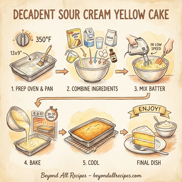 Decadent Sour Cream Yellow Cake instructions