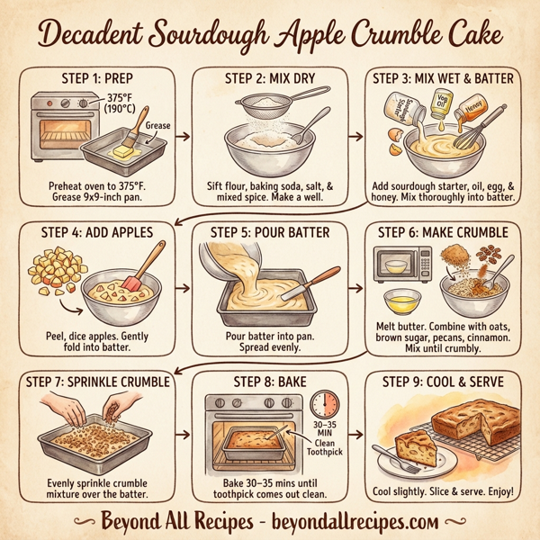 Decadent Sourdough Apple Crumble Cake instructions