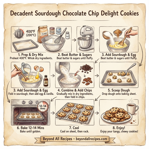 Decadent Sourdough Chocolate Chip Delight Cookies instructions