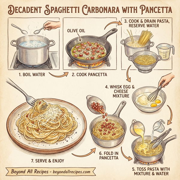 Decadent Spaghetti Carbonara with Pancetta instructions