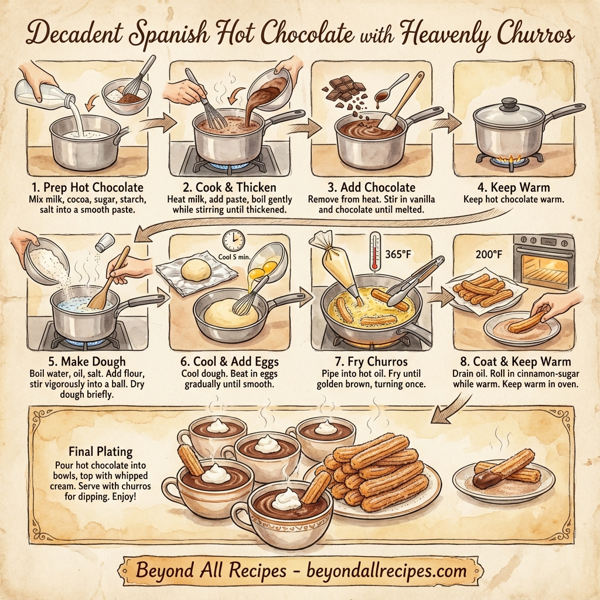 Decadent Spanish Hot Chocolate with Heavenly Churros instructions