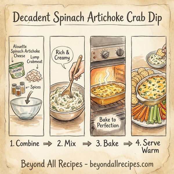 Decadent Spinach Artichoke Crab Dip instructions