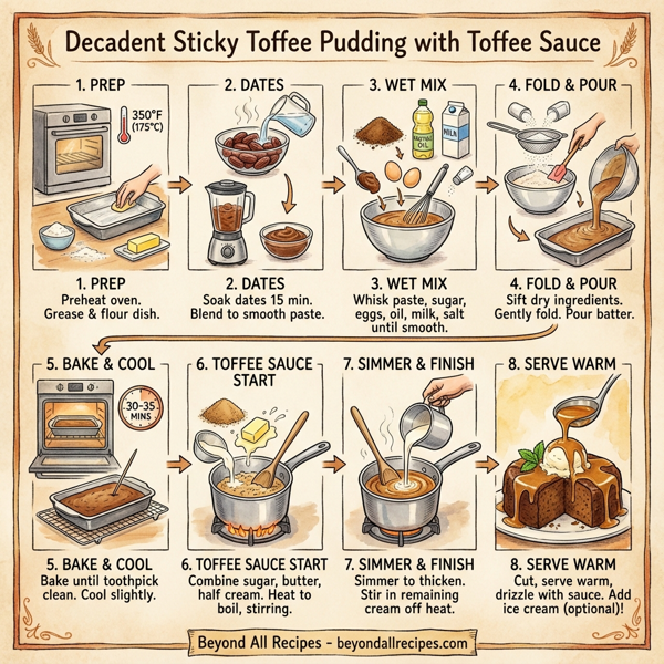 Decadent Sticky Toffee Pudding with Toffee Sauce instructions