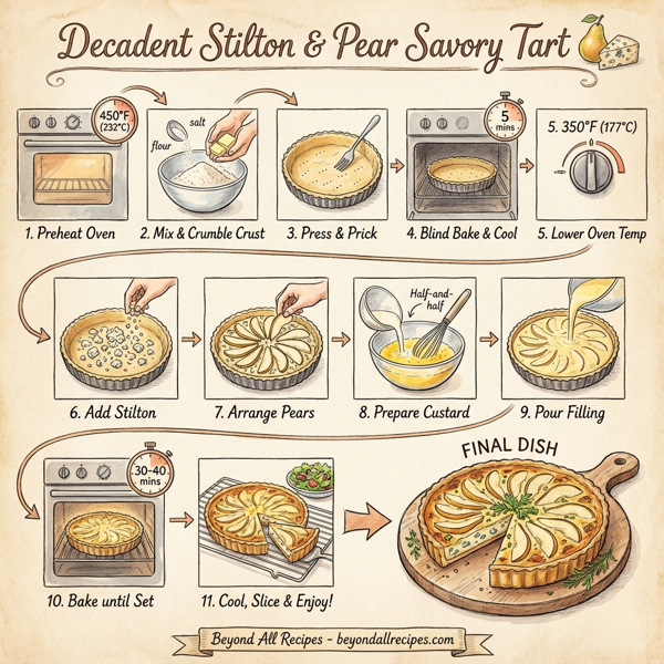 Decadent Stilton and Pear Savory Tart instructions