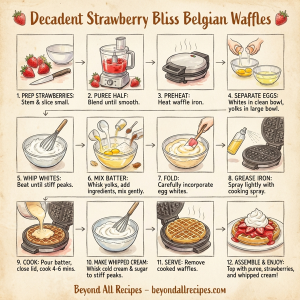 Decadent Strawberry Bliss Belgian Waffles instructions