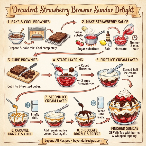 Decadent Strawberry Brownie Sundae Delight instructions