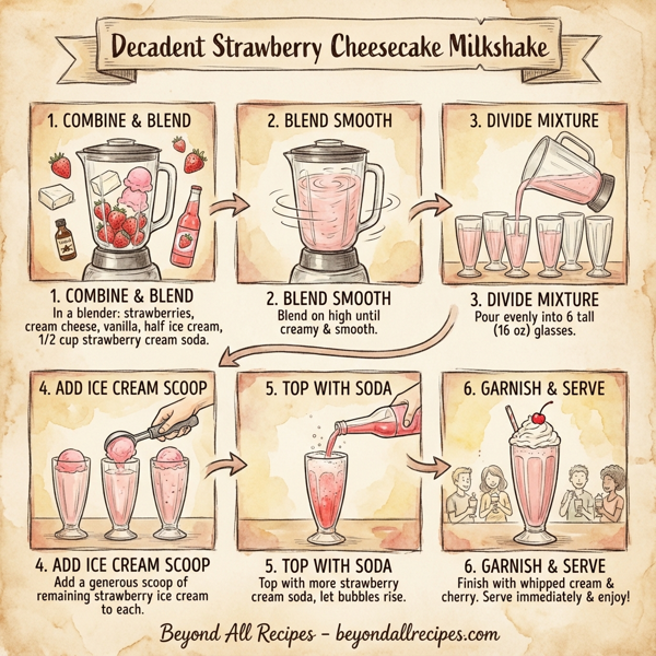 Decadent Strawberry Cheesecake Milkshake instructions