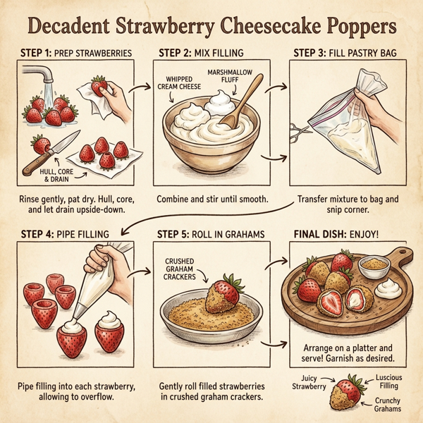 Decadent Strawberry Cheesecake Poppers instructions