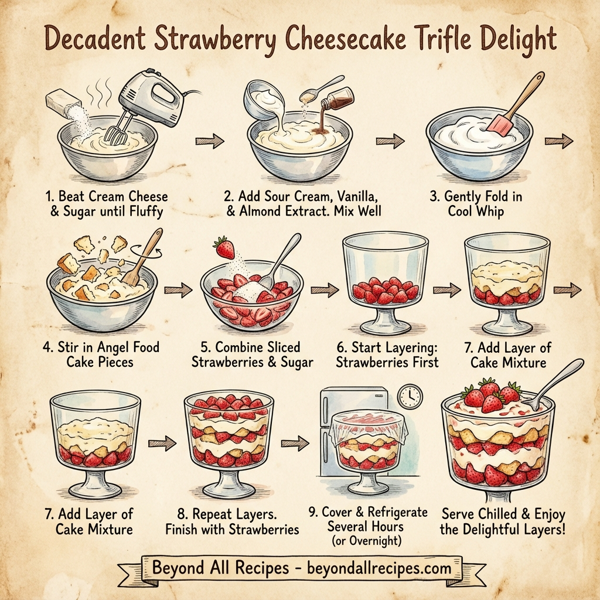 Decadent Strawberry Cheesecake Trifle Delight instructions