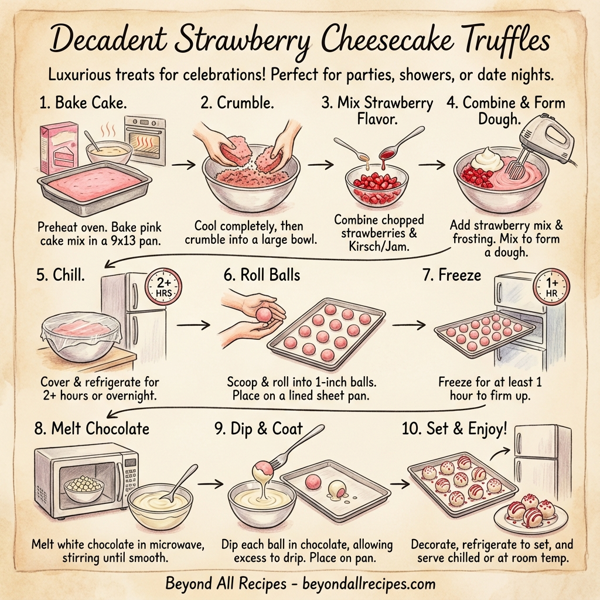 Decadent Strawberry Cheesecake Truffles instructions