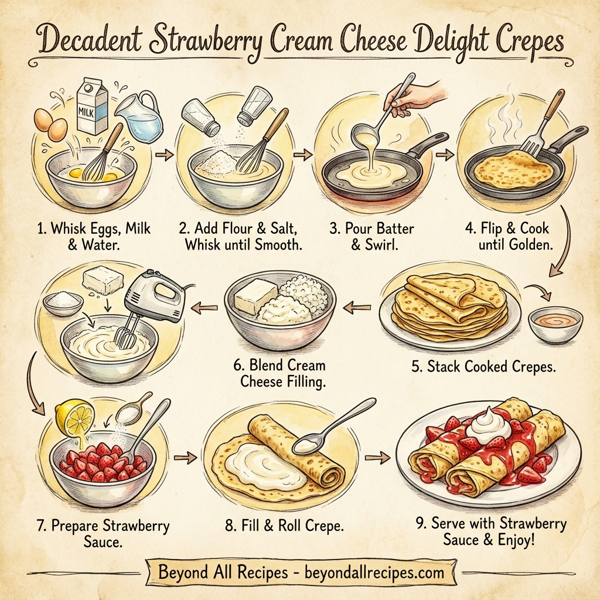 Decadent Strawberry Cream Cheese Delight Crepes instructions