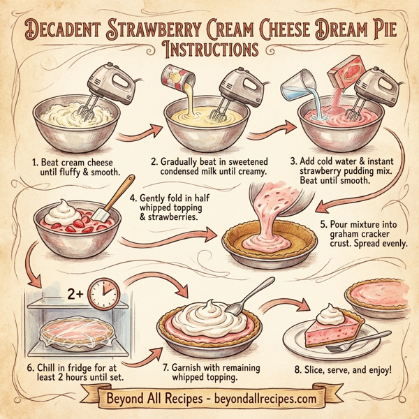 Decadent Strawberry Cream Cheese Dream Pie instructions
