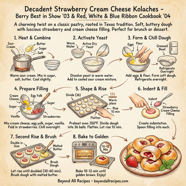 Decadent Strawberry Cream Cheese Kolaches instructions