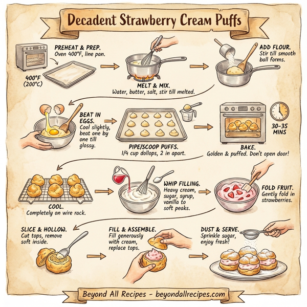 Decadent Strawberry Cream Puffs instructions