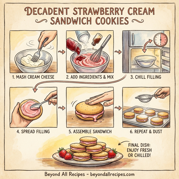 Decadent Strawberry Cream Sandwich Cookies instructions