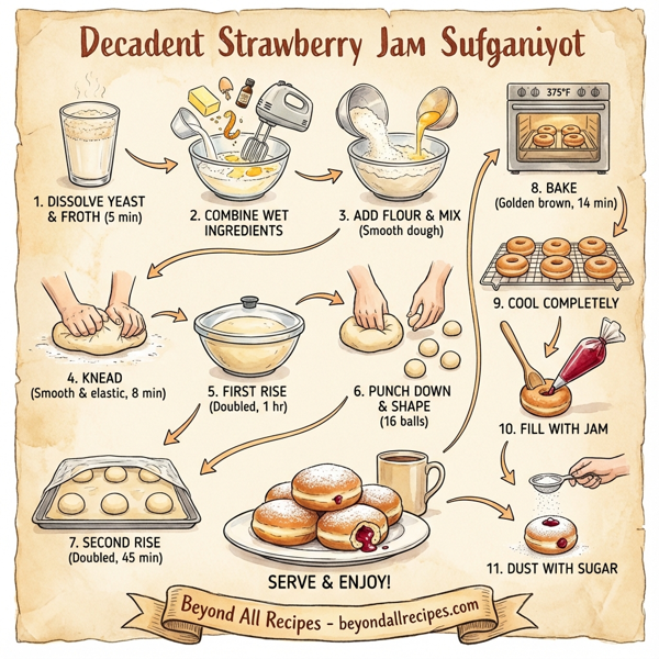 Decadent Strawberry Jam Sufganiyot instructions