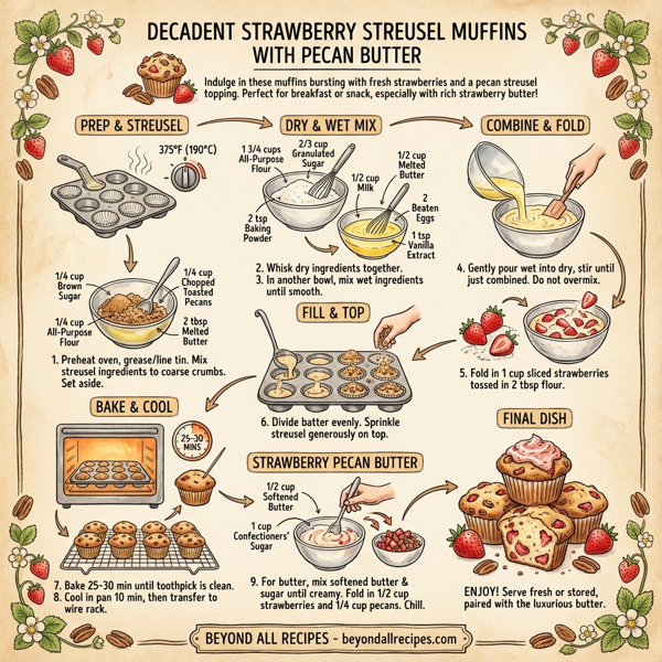 Decadent Strawberry Streusel Muffins with Pecan Butter instructions